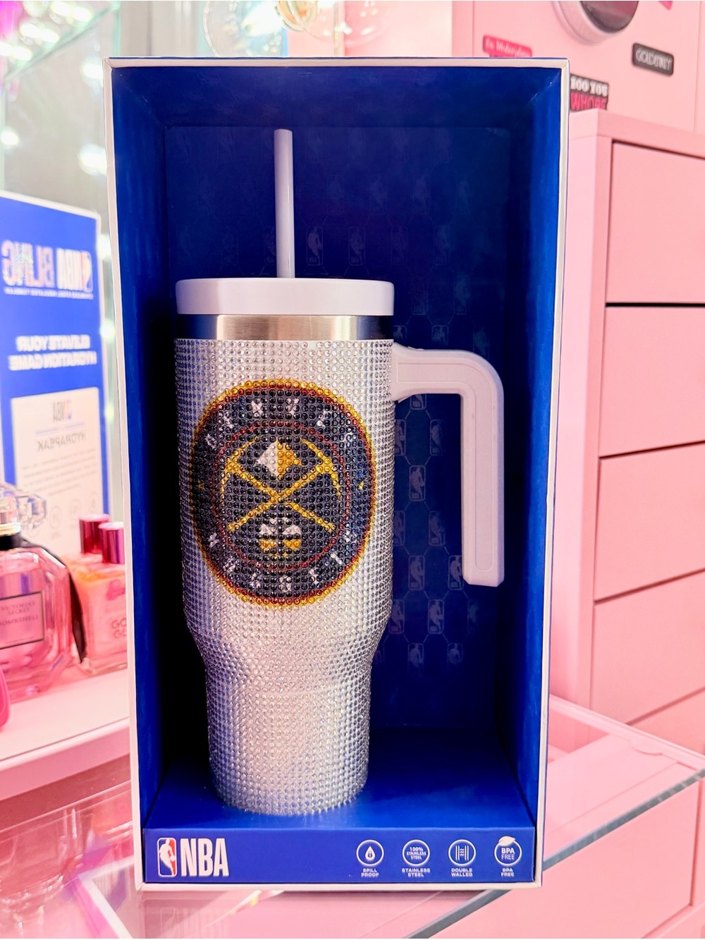 NBA x HydraPeak Denver Nuggets Bling Rhinestone 40 oz Tumbler